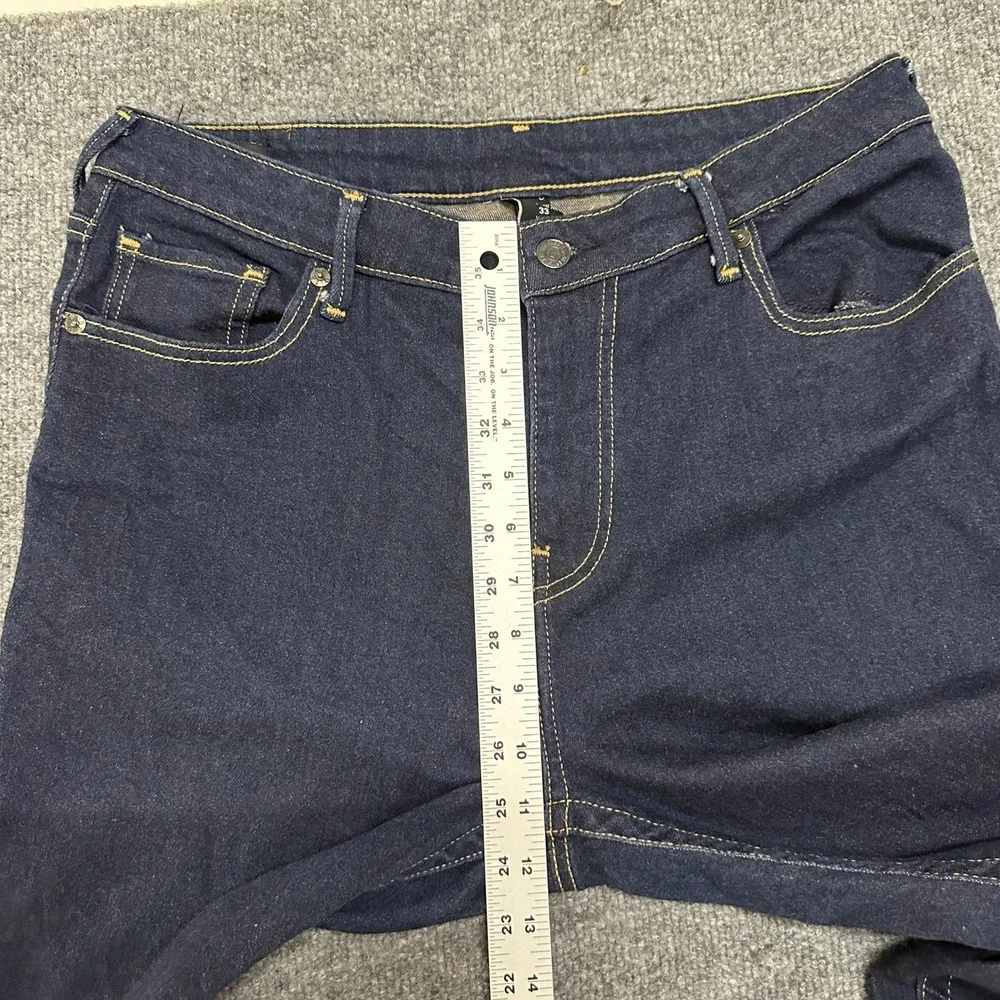 True Religion Jeans Mens Size 33 Dark Wash Skinny Fit Horseshoe Stitch Denim